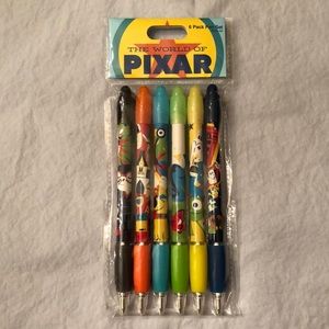 NWT Disney Pixar pens, six pack, black ink.  From Disney Parks